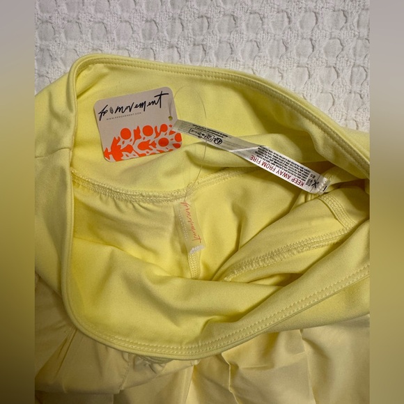 Free People Movement Yellow Pleated Tennis Skirt NWT - Picture 6 of 6